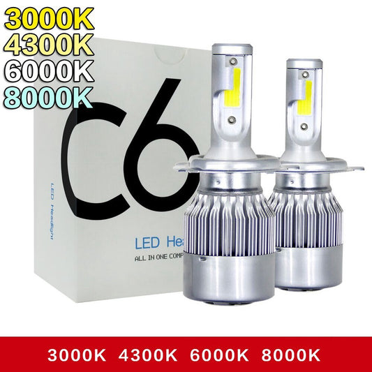 2 Pieces C6 LED Headlight H4 H7 H11 H1 HB3 HB4 9006 9005 H3 Car Headlight LED Bulb