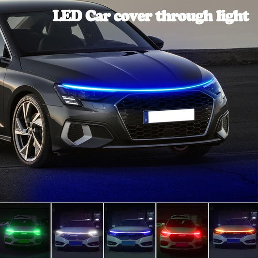 Car Hood Daytime Running Light Strip Auto Decorative Atmosphere Lamp Backlight Flexible Led Lights Universal Car Accessories12v