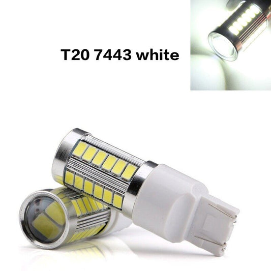 T20 7443 W21/5W 33 SMD 5630 5730 LED Auto Brake Lights 21/5w Car DRL Driving Lamp Stop Bulbs Turn Signals Red White Ambe