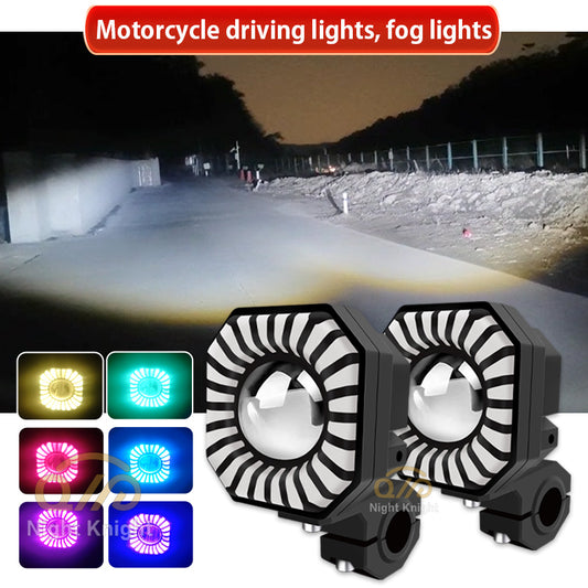 motorcycle spotlights, driving lights, fog lights, daytime running lights The Devil’s Smile is suitable for motorcycles, electric vehicles, Jeep SUV ATV UAZ 4X4